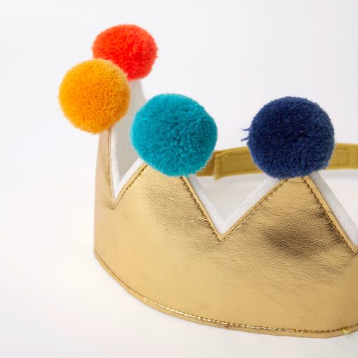 Gold Pompom Crown - Image 3